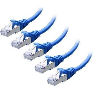 Cable Matters 5-Pack Snagless Shielded Cat6A Ethernet Cable 10 ft - Blue